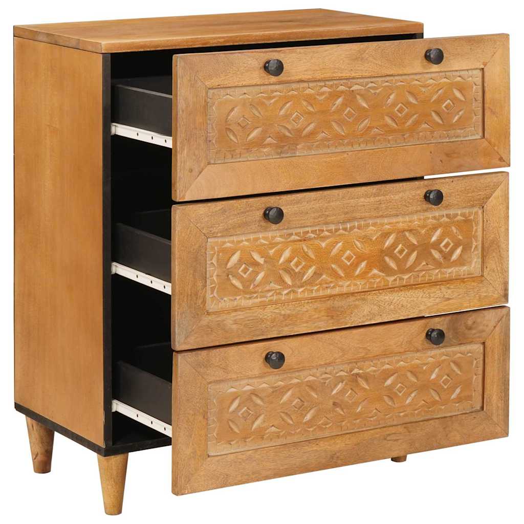 vidaXL Sideboard Hellbraun 60 x 33 x 75 cm massives Mangoholz
