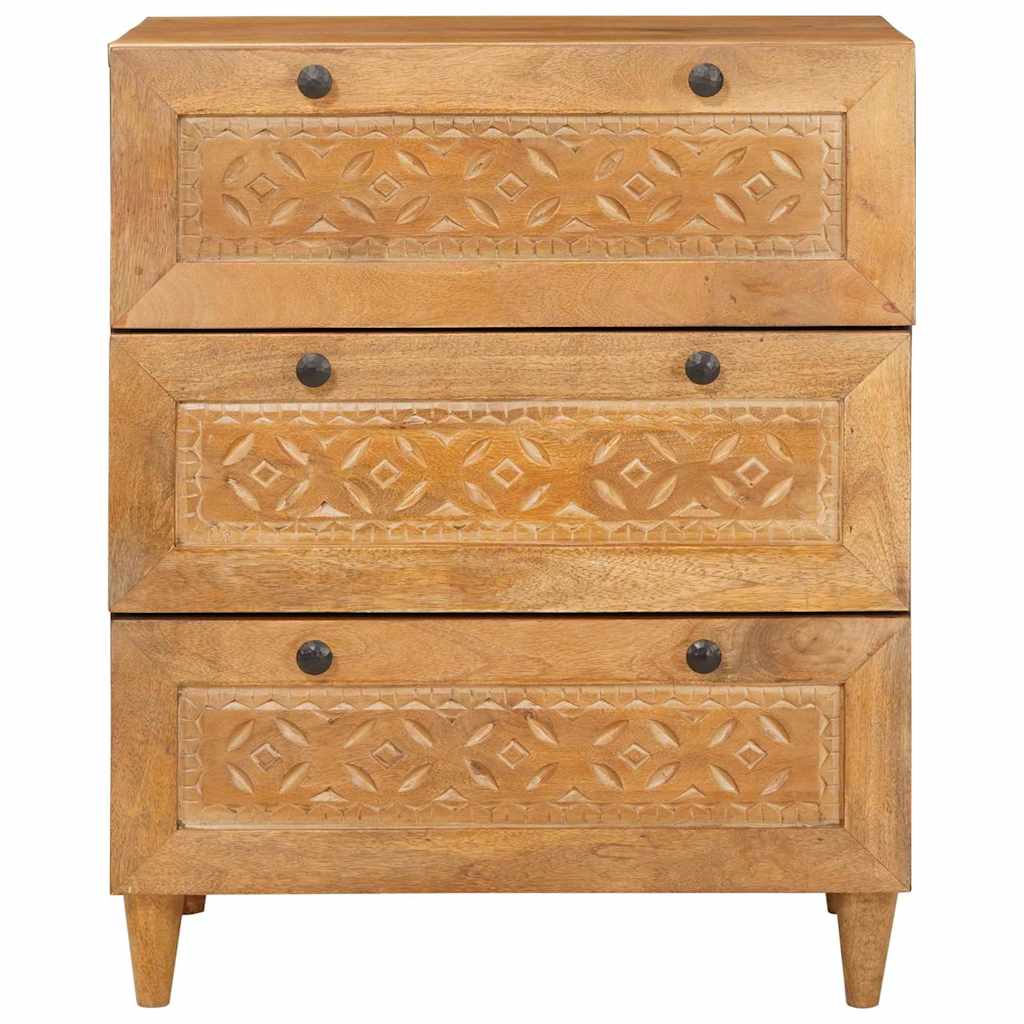 vidaXL Sideboard Hellbraun 60 x 33 x 75 cm massives Mangoholz