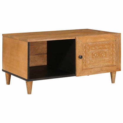 vidaXL Couchtisch mit Tür Hellbraun 80 x 50 x 40 cm Massivholz Akazie