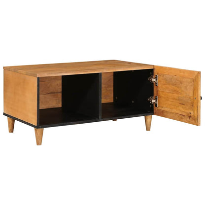vidaXL Couchtisch mit Tür Hellbraun 80 x 50 x 40 cm Massivholz Akazie