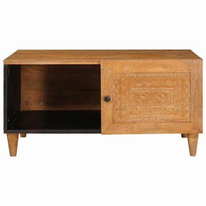vidaXL Couchtisch mit Tür Hellbraun 80 x 50 x 40 cm Massivholz Akazie