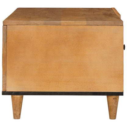 vidaXL Couchtisch mit Tür Hellbraun 80 x 50 x 40 cm Massivholz Akazie