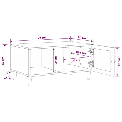 vidaXL Couchtisch mit Tür Hellbraun 80 x 50 x 40 cm Massivholz Akazie