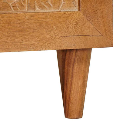 vidaXL Couchtisch mit Tür Hellbraun 80 x 50 x 40 cm Massivholz Akazie