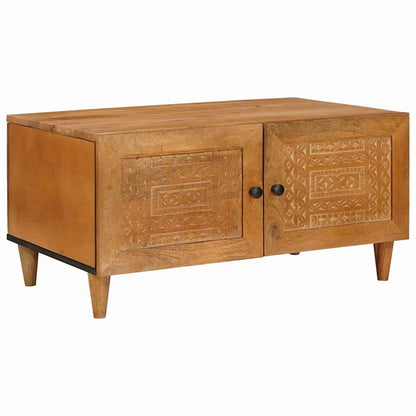 vidaXL Couchtisch mit Tür Hellbraun 80 x 50 x 40 cm Massivholz Akazie