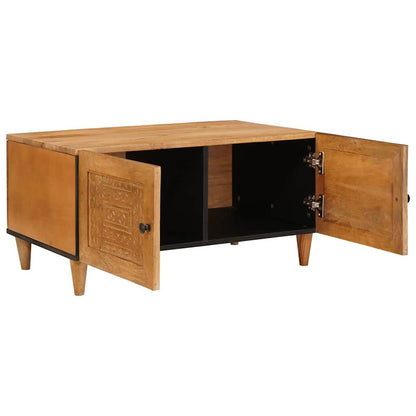 vidaXL Couchtisch mit Tür Hellbraun 80 x 50 x 40 cm Massivholz Akazie