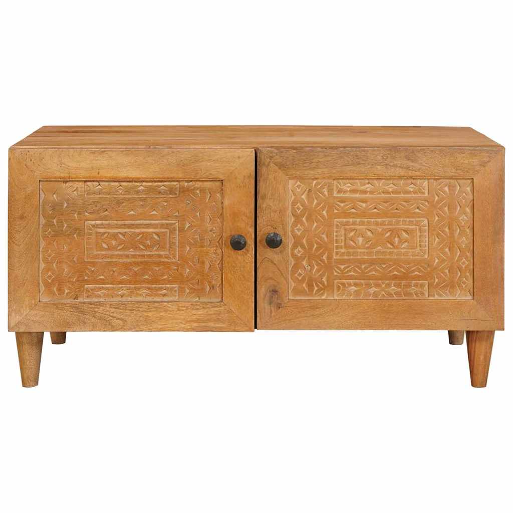 vidaXL Couchtisch mit Tür Hellbraun 80 x 50 x 40 cm Massivholz Akazie