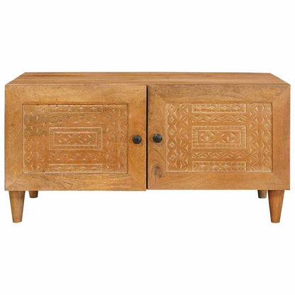 vidaXL Couchtisch mit Tür Hellbraun 80 x 50 x 40 cm Massivholz Akazie
