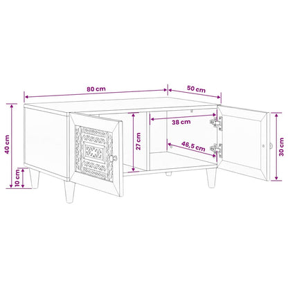 vidaXL Couchtisch mit Tür Hellbraun 80 x 50 x 40 cm Massivholz Akazie