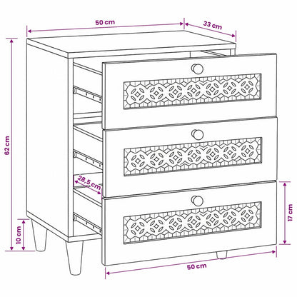vidaXL Nachttisch Hellbraun 50 x 33 x 62 cm Massivholz Akazie