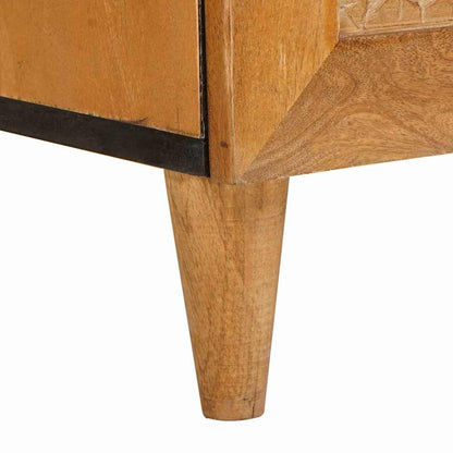 vidaXL Nachttisch mit Tür Hellbraun 50 x 33 x 62 cm Massivholz Akazie