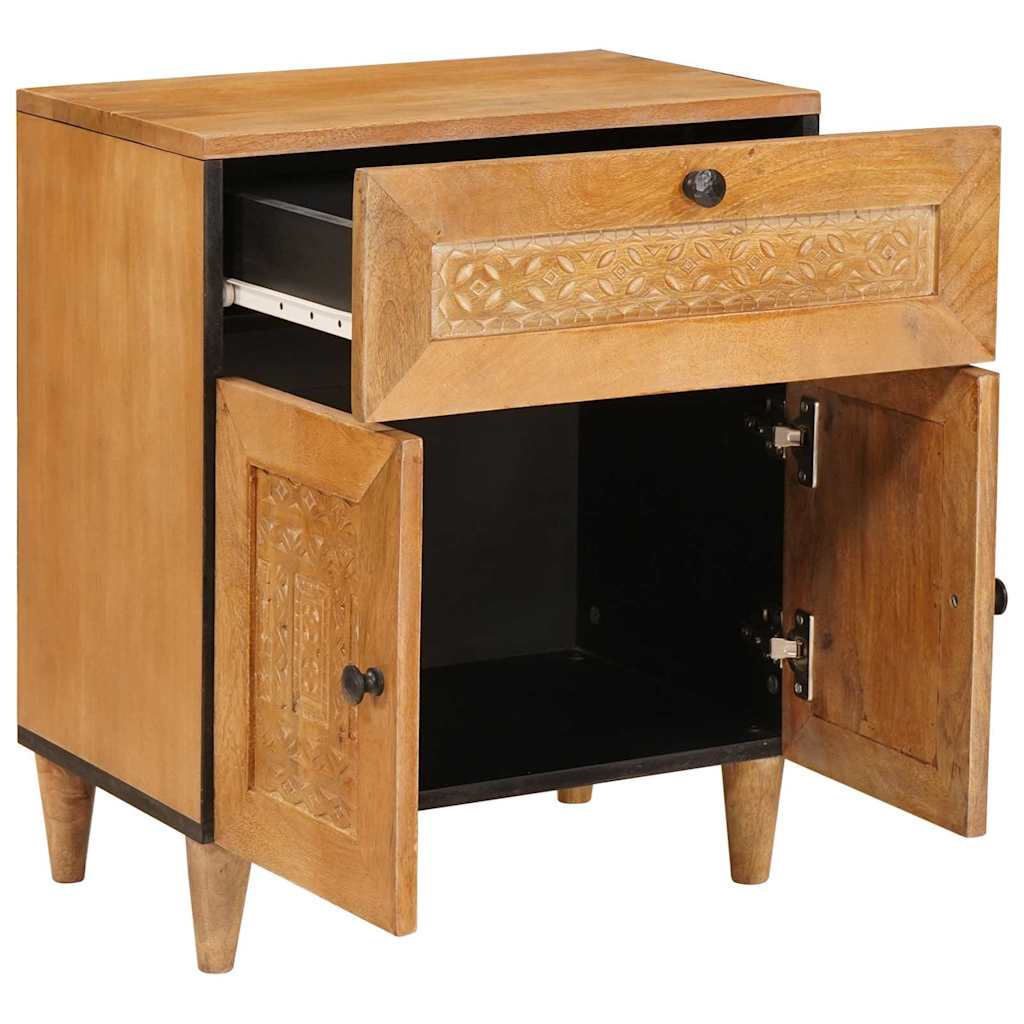 vidaXL Nachttisch mit Tür Hellbraun 50 x 33 x 62 cm Massivholz Akazie