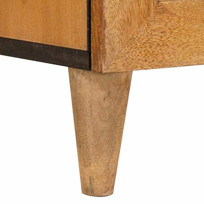 vidaXL Nachttisch mit Tür Hellbraun 50 x 33 x 60 cm Massivholz Akazie