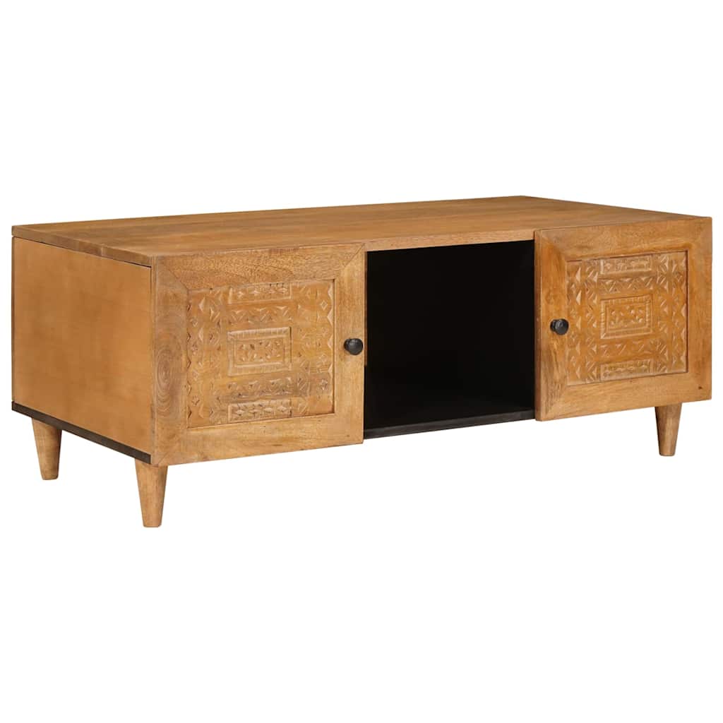 vidaXL Couchtisch mit Tür Hellbraun 100 x 54 x 40 cm Massivholz Akazie