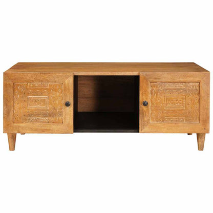vidaXL Couchtisch mit Tür Hellbraun 100 x 54 x 40 cm Massivholz Akazie