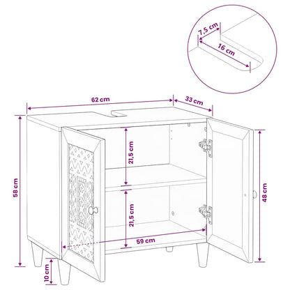 vidaXL Badezimmerschrank Wandmontiert Hellbraun 62 x 33 x 58 cm