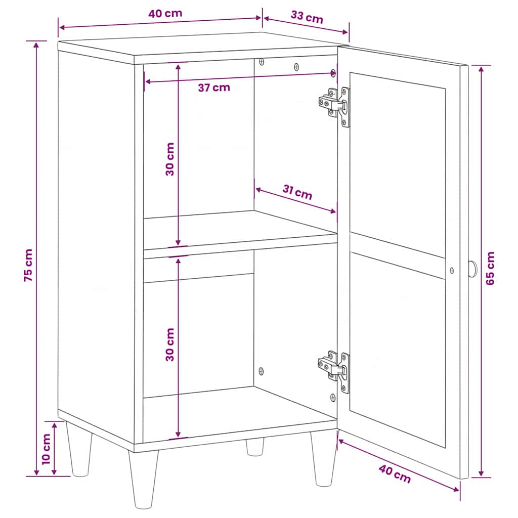 vidaXL Sideboard Hellbraun 33,5 x 40 x 75 cm