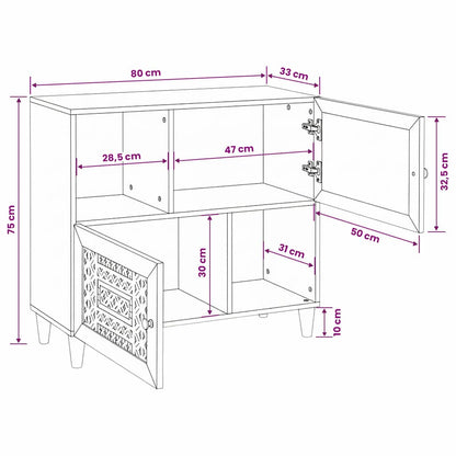 vidaXL Sideboard Hellbraun 33,5 x 80 x 75 cm