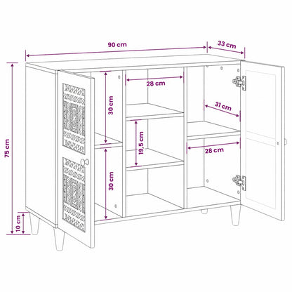 vidaXL Sideboard Hellbraun 33,5 x 90 x 75 cm