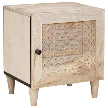 vidaXL Nachttisch Beige 40 x 33 x 46 cm Massivholz Akazie
