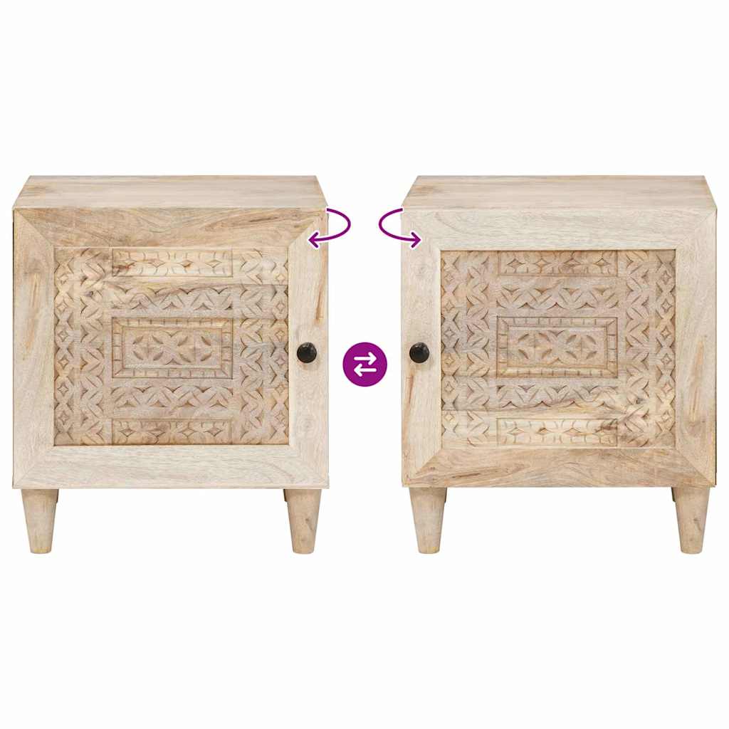 vidaXL Nachttisch Beige 40 x 33 x 46 cm Massivholz Akazie