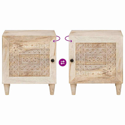 vidaXL Nachttisch Beige 40 x 33 x 46 cm Massivholz Akazie