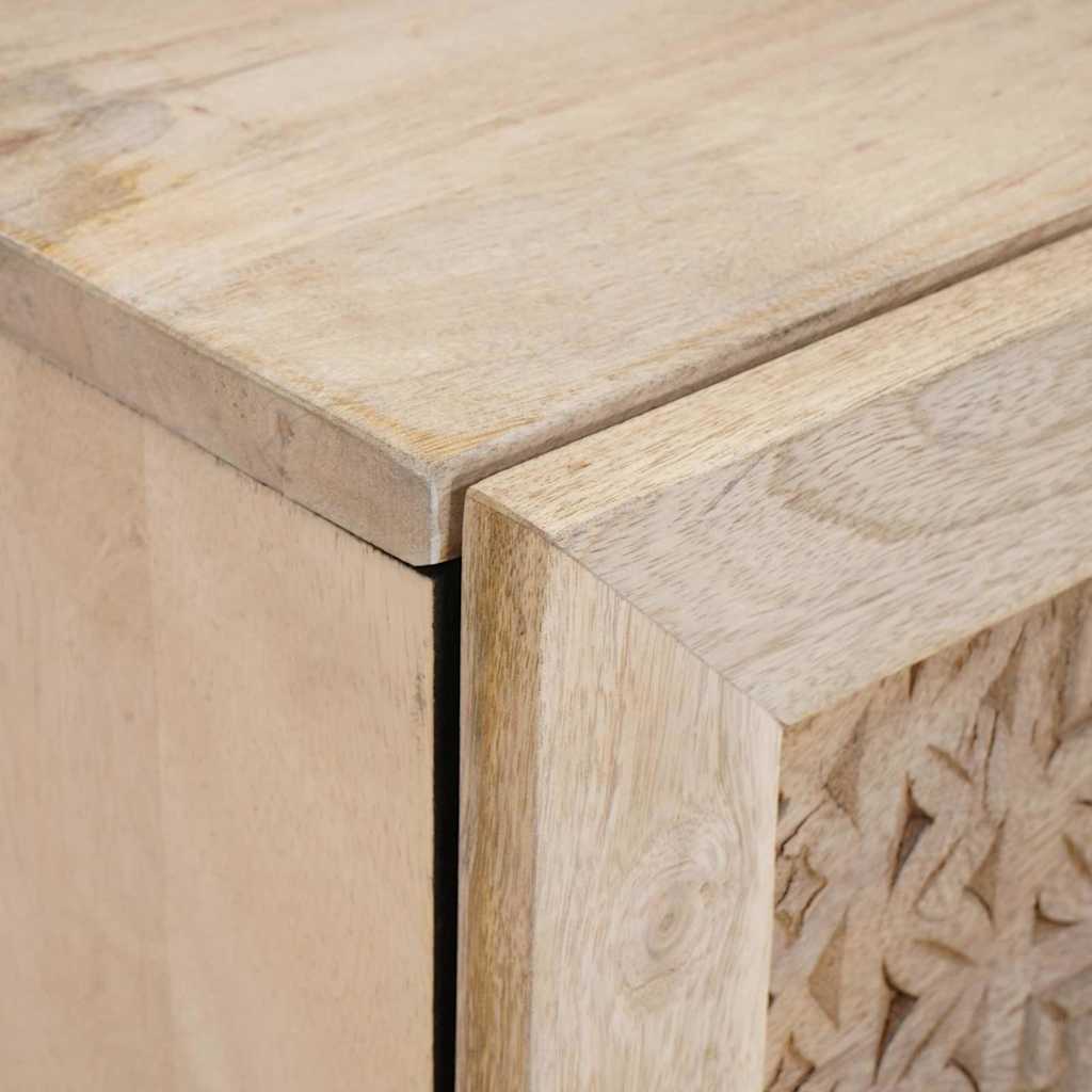 vidaXL Nachttisch 2 pcs Beige 40 x 33 x 46 cm Massivholz Akazie