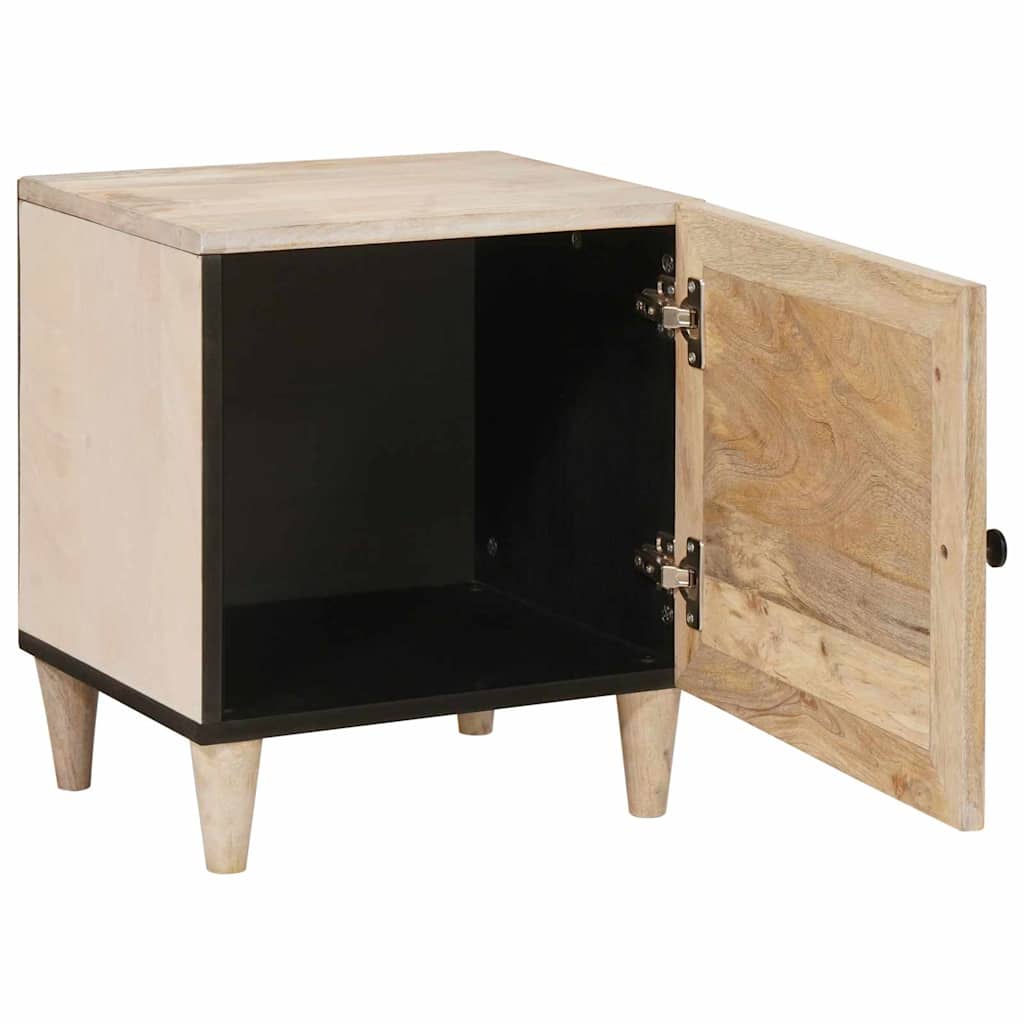 vidaXL Nachttisch 2 pcs Beige 40 x 33 x 46 cm Massivholz Akazie