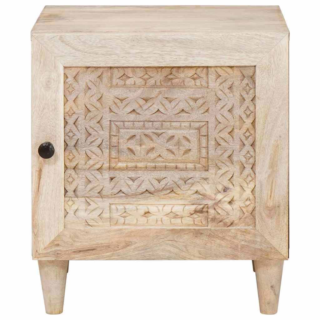 vidaXL Nachttisch 2 pcs Beige 40 x 33 x 46 cm Massivholz Akazie