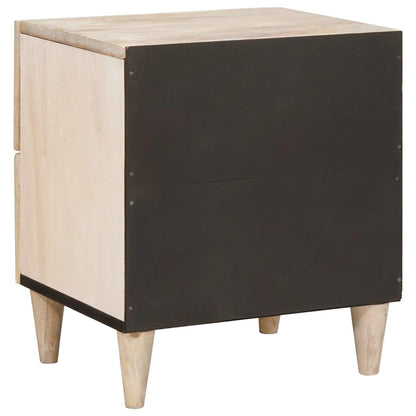 Nachttisch Beige 40 x 33 x 46 cm Massivholz Akazie