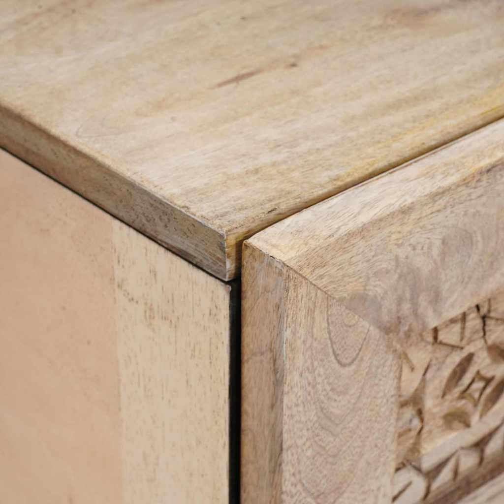 vidaXL Nachttisch 2 pcs Beige 40 x 33 x 46 cm Massivholz Akazie