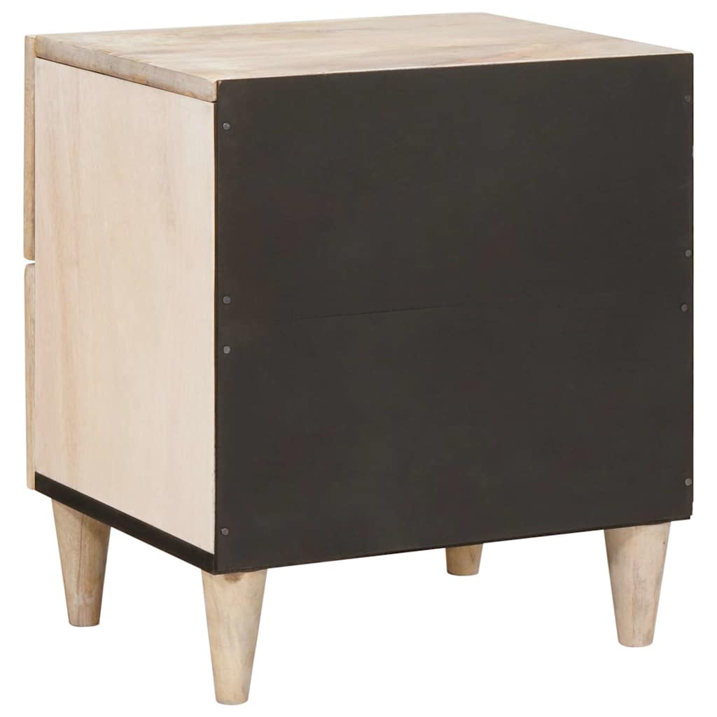 vidaXL Nachttisch 2 pcs Beige 40 x 33 x 46 cm Massivholz Akazie