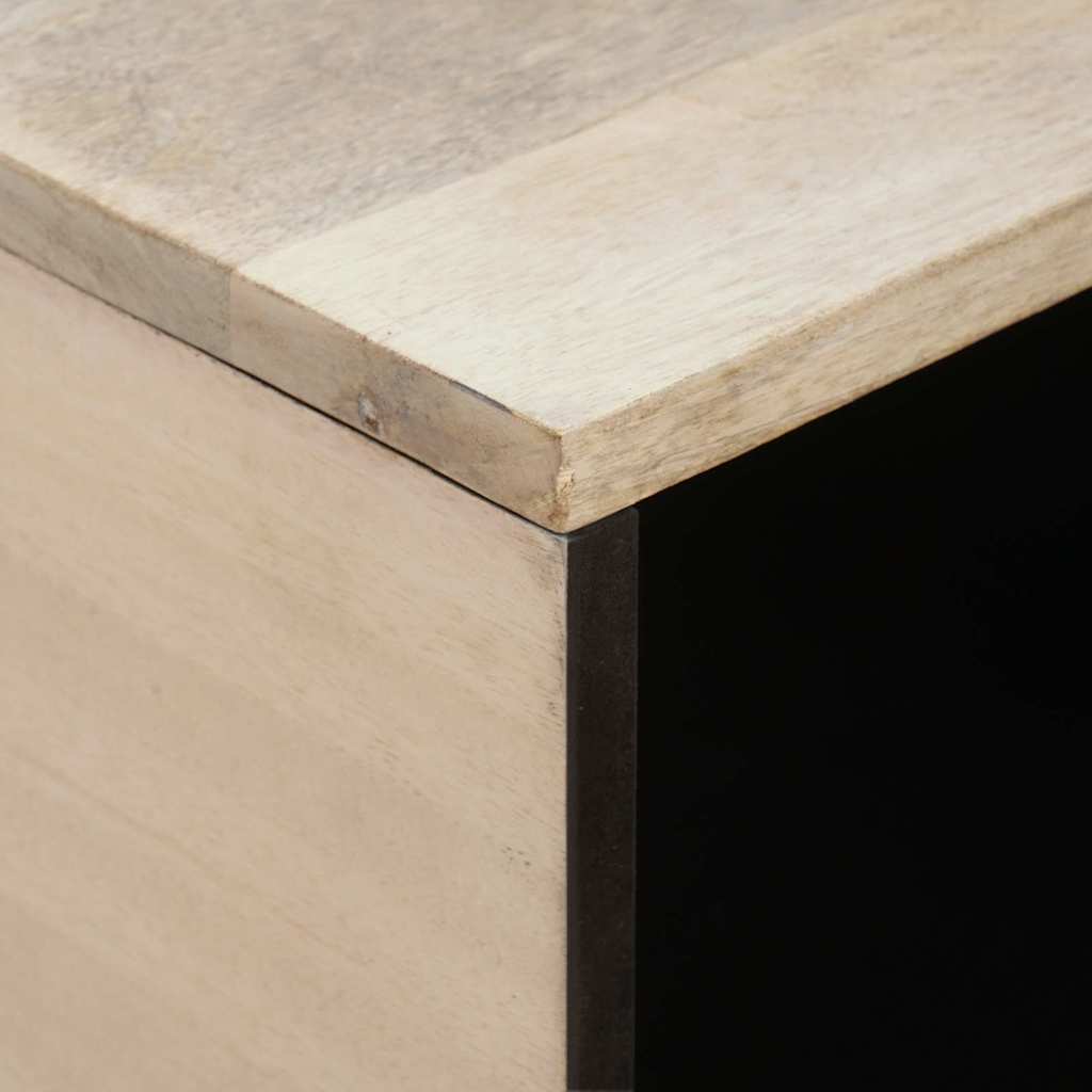 vidaXL Couchtisch mit Regal Beige 80 x 50 x 40 cm Massivholz Akazie