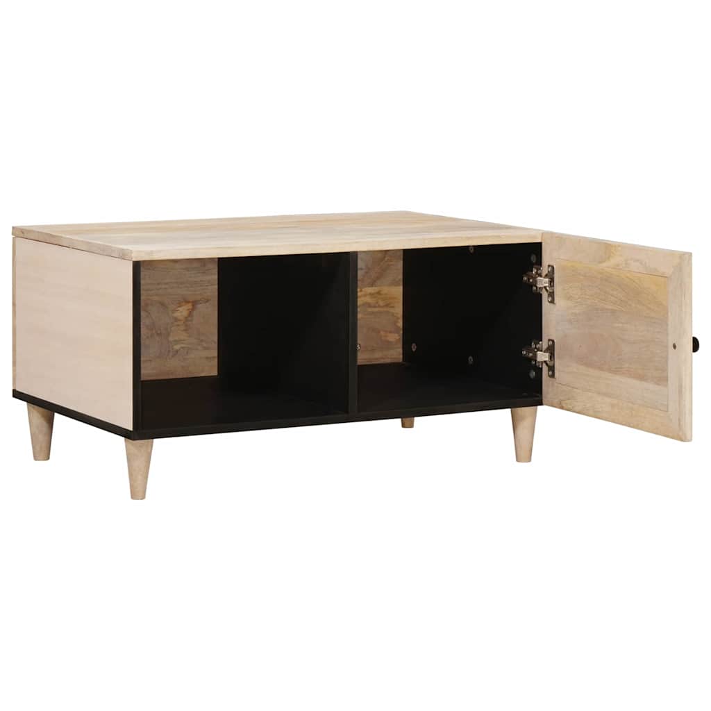 vidaXL Couchtisch mit Regal Beige 80 x 50 x 40 cm Massivholz Akazie