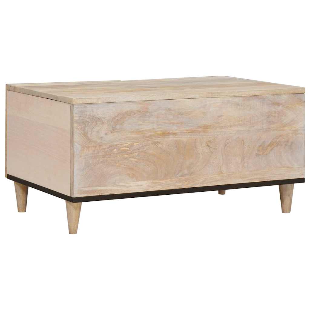 vidaXL Couchtisch mit Regal Beige 80 x 50 x 40 cm Massivholz Akazie