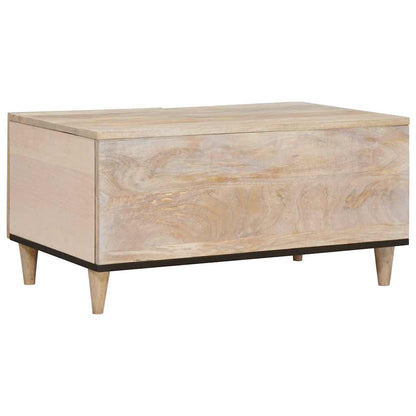 vidaXL Couchtisch mit Regal Beige 80 x 50 x 40 cm Massivholz Akazie