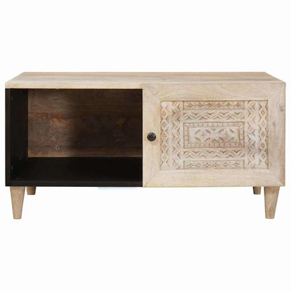 vidaXL Couchtisch mit Regal Beige 80 x 50 x 40 cm Massivholz Akazie
