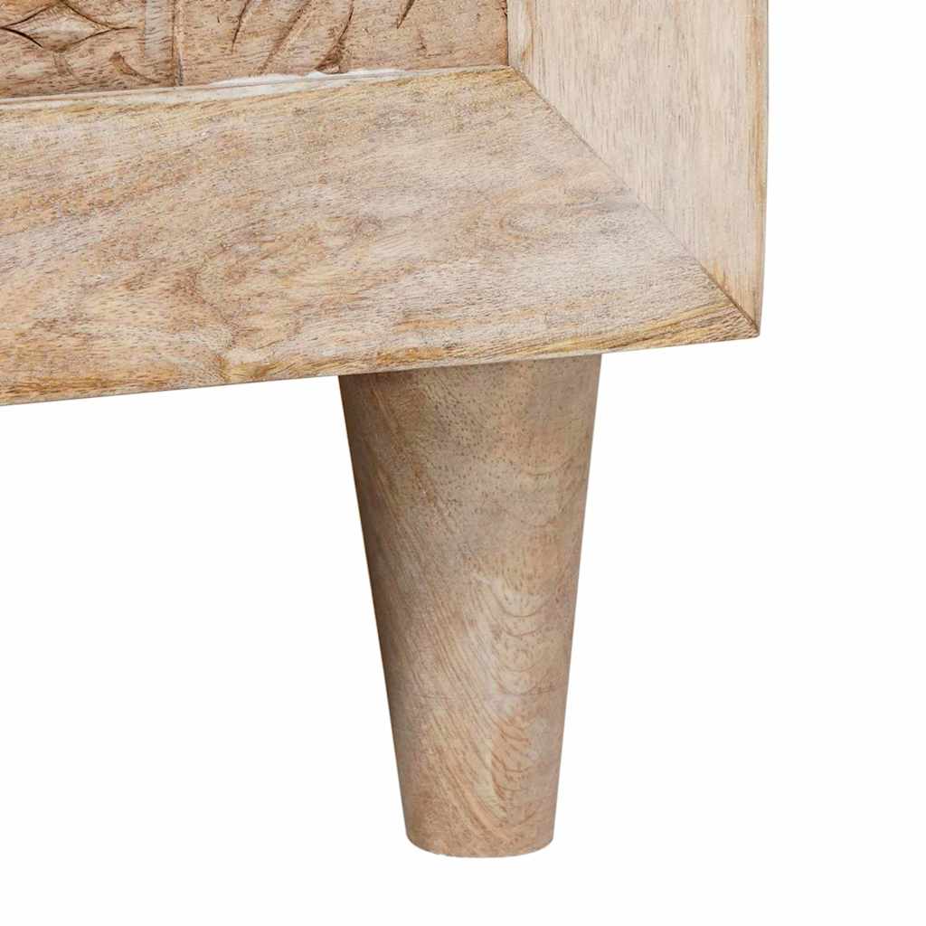 vidaXL Couchtisch mit Speicher Beige 80 x 50 x 40 cm Massivholz Akazie