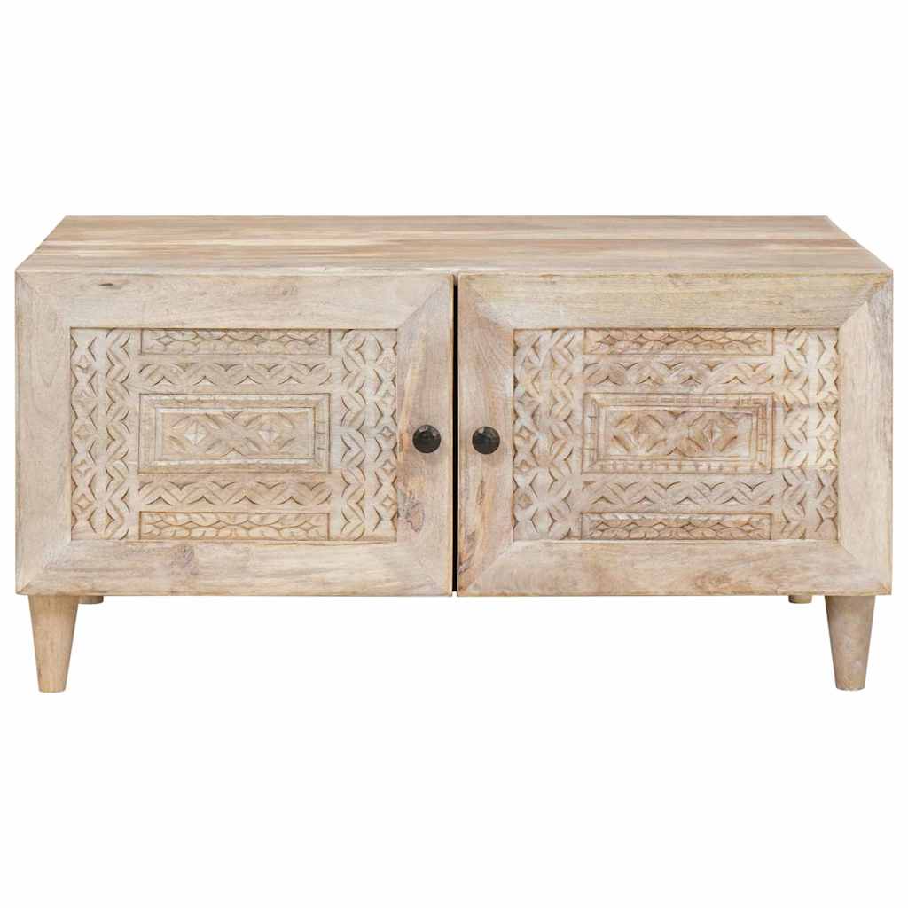 vidaXL Couchtisch mit Speicher Beige 80 x 50 x 40 cm Massivholz Akazie