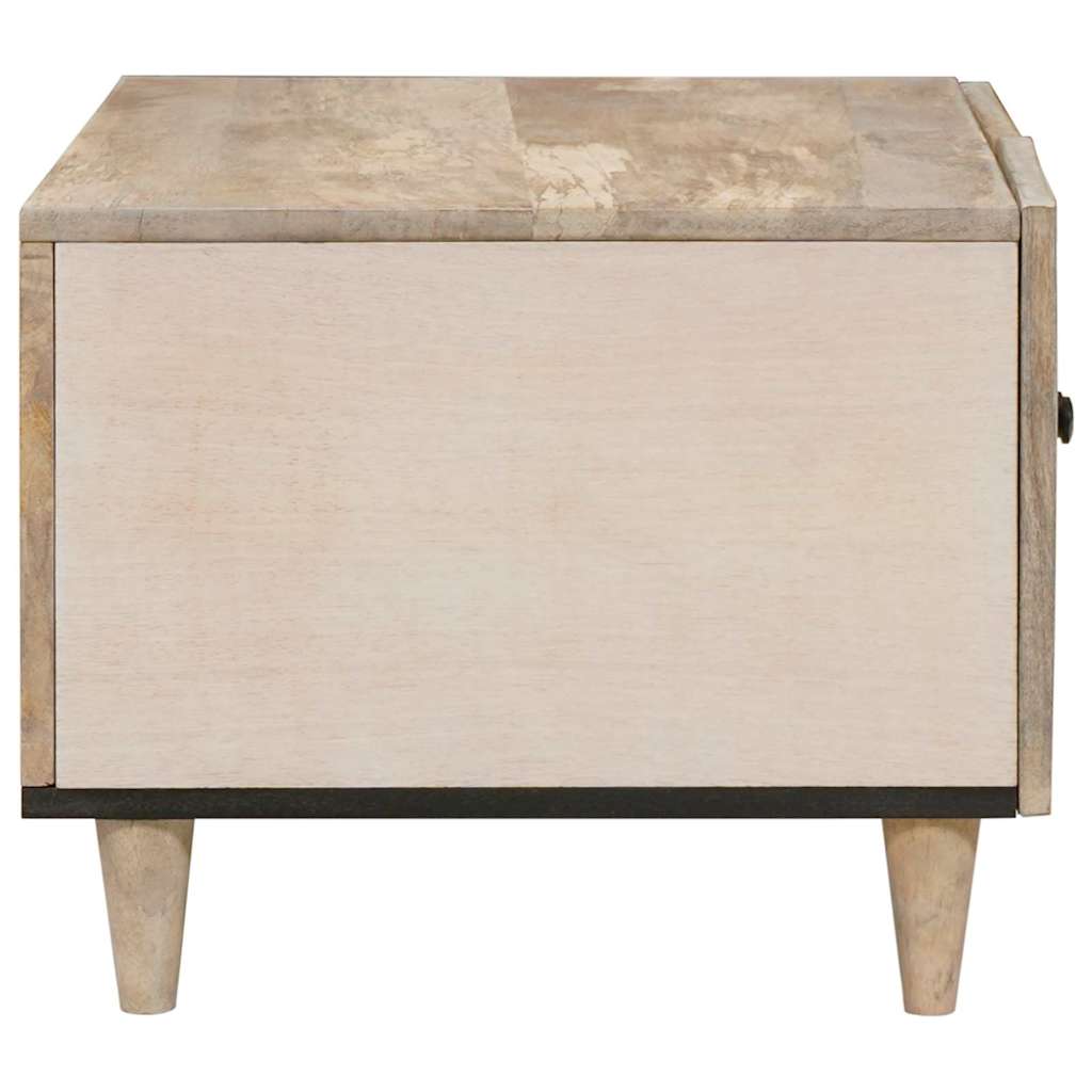 vidaXL Couchtisch mit Speicher Beige 80 x 50 x 40 cm Massivholz Akazie