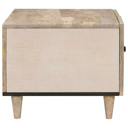 vidaXL Couchtisch mit Speicher Beige 80 x 50 x 40 cm Massivholz Akazie