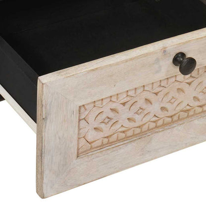 vidaXL Nachttisch Beige 40 x 33 x 46 cm Massivholz Akazie