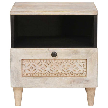 vidaXL Nachttisch Beige 40 x 33 x 46 cm Massivholz Akazie