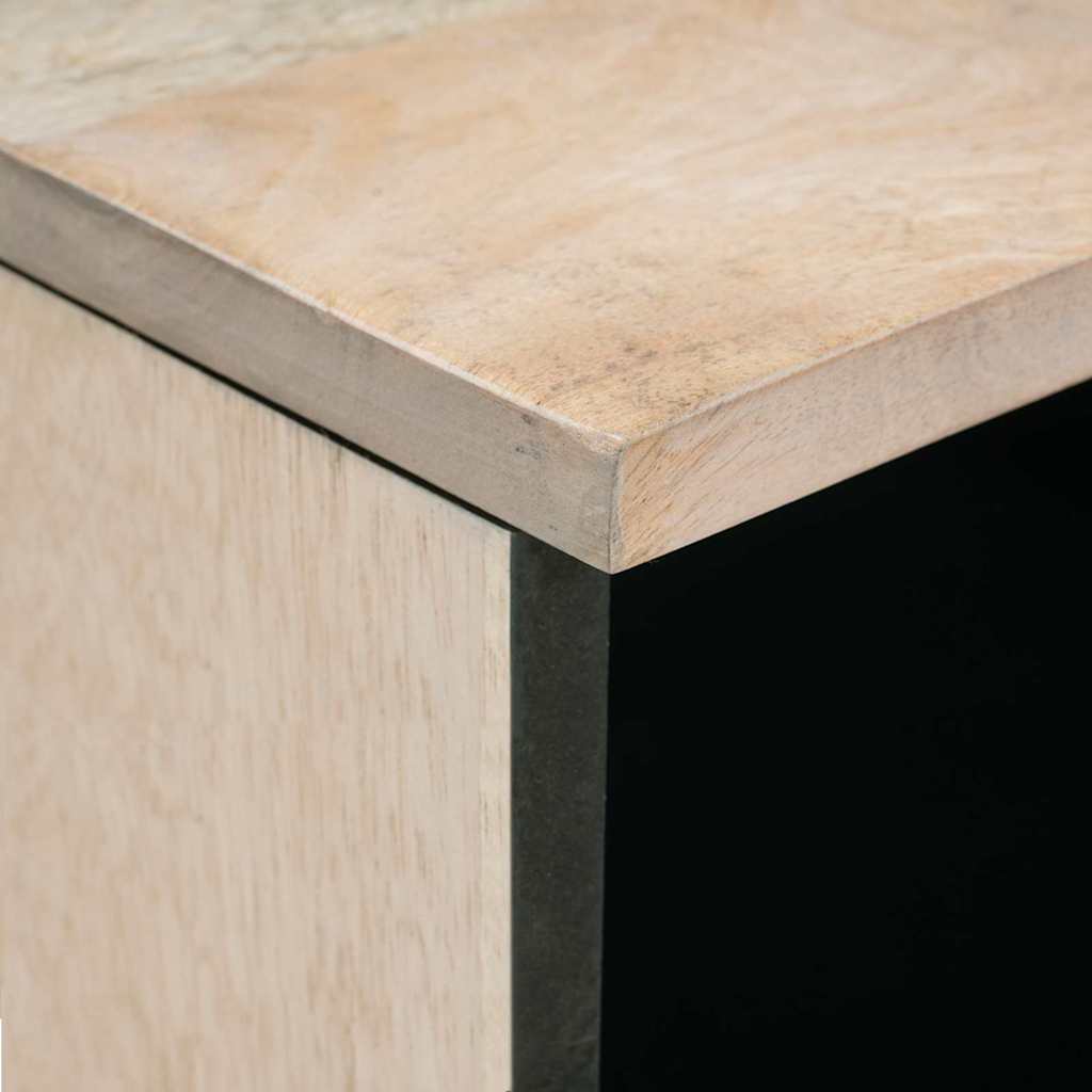 vidaXL Nachttisch mit Regal Beige 50 x 33 x 62 cm Massivholz Akazie