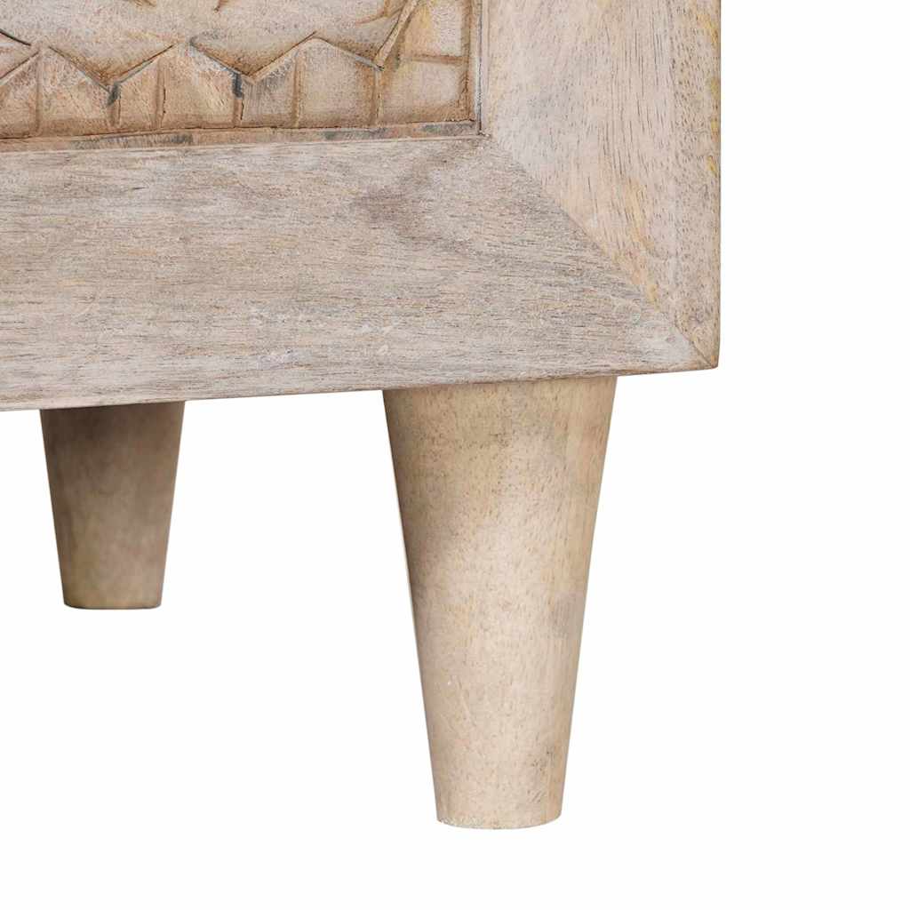 vidaXL Nachttisch mit Regal Beige 50 x 33 x 62 cm Massivholz Akazie