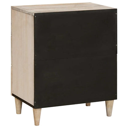 vidaXL Nachttisch mit Regal Beige 50 x 33 x 62 cm Massivholz Akazie