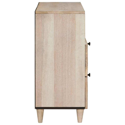 vidaXL Nachttisch mit Regal Beige 50 x 33 x 62 cm Massivholz Akazie