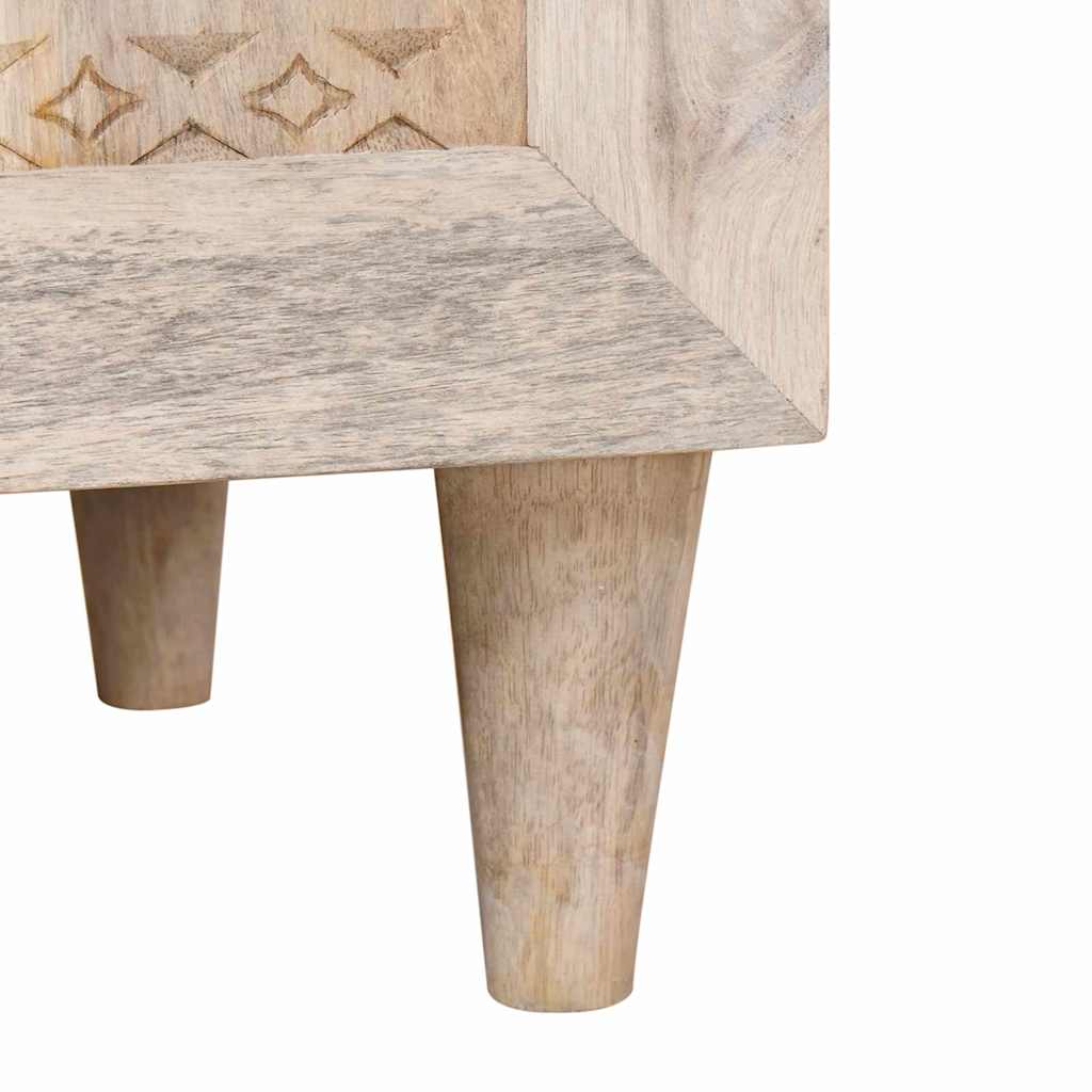 vidaXL Nachttisch mit Speicher Beige 50 x 33 x 60 cm Massivholz Akazie