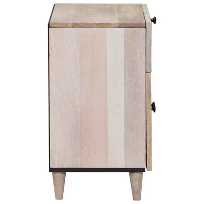 vidaXL Nachttisch mit Speicher Beige 50 x 33 x 60 cm Massivholz Akazie