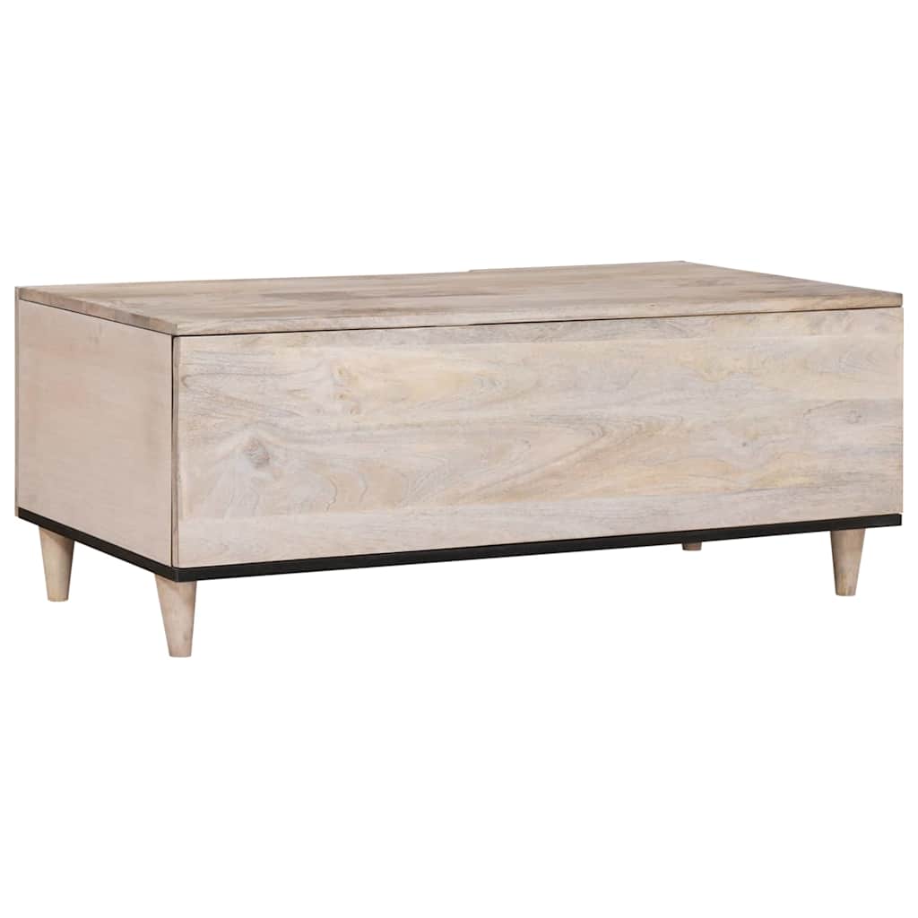 vidaXL Couchtisch mit Regal Beige 100 x 54 x 40 cm Massivholz Akazie